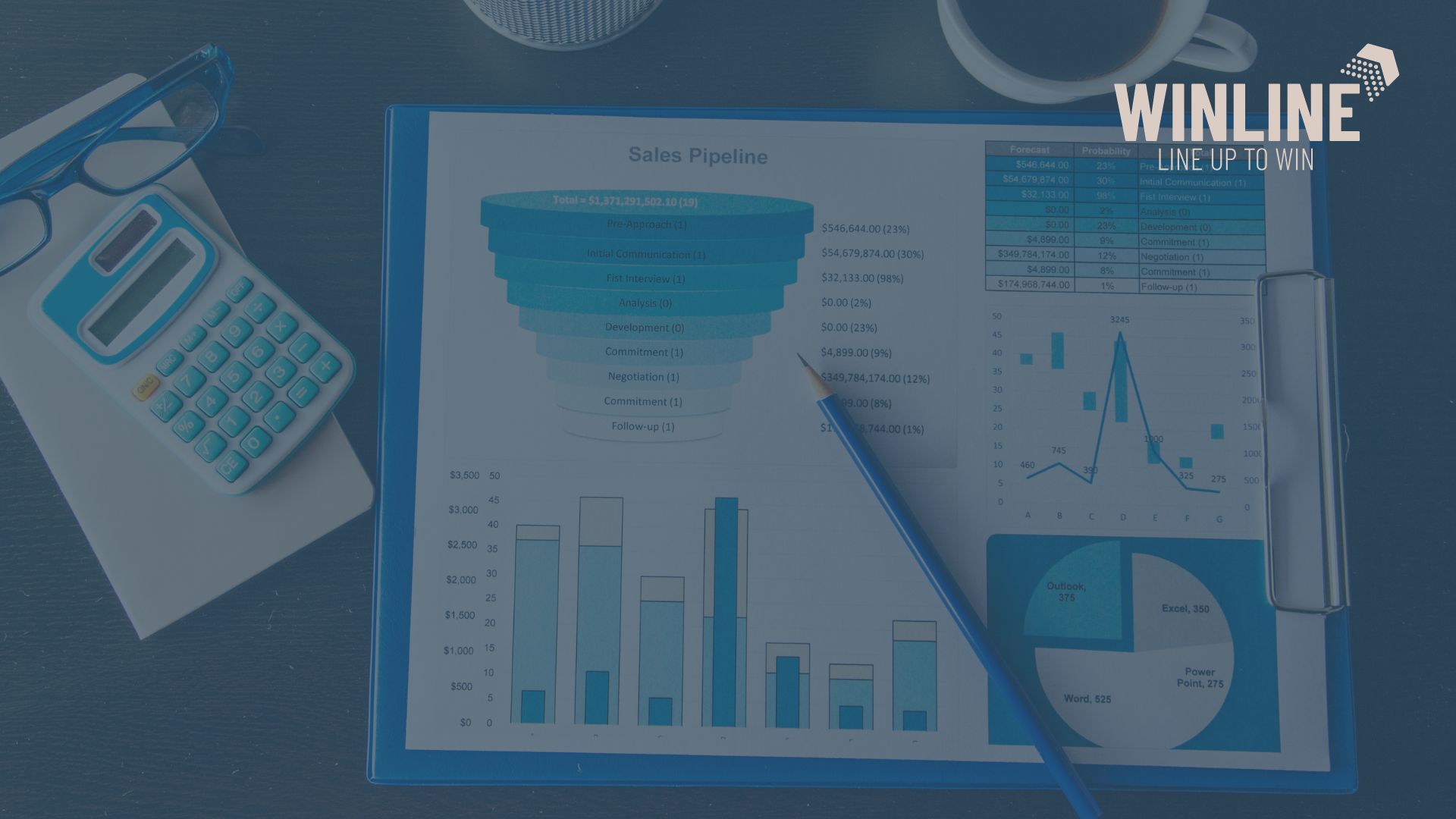 Analiza danych sprzedażowych na kartce sales pipeline jako przykład lejek sprzedaży w agencji pracy